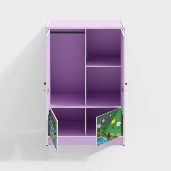 Whimsical Children's Storage Cabinet 3D model