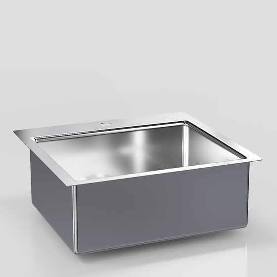 Sleek Stainless Steel Sink 3D model for Modern Interiors