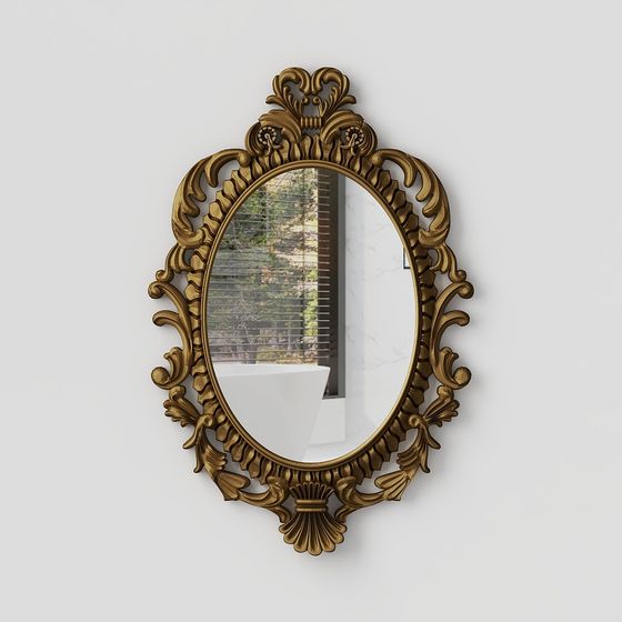Elegant Vintage Wall Mirror 3D model