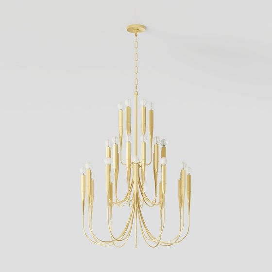 Elegant Low-Poly Chandelier 3D model