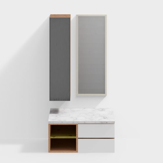 Modern Minimalist Bathroom Vanity 3D model