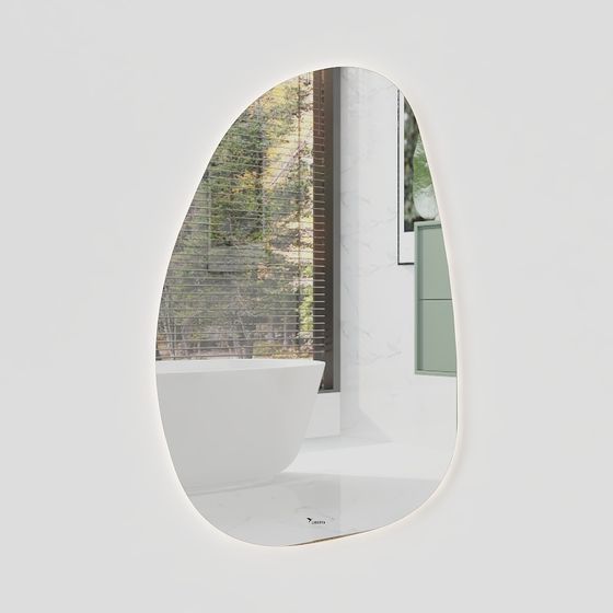 Elegant Oval Mirror 3D model