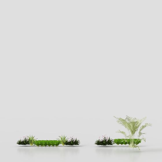 Tropical Garden Landscape 3D model for Designers