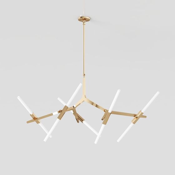 Art Deco Starburst Chandelier 3D model