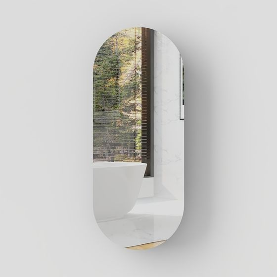 Stylish Oval Mirror 3D Model for Modern Spaces