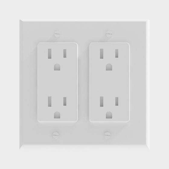 Realistic Double Outlet Plate 3D model