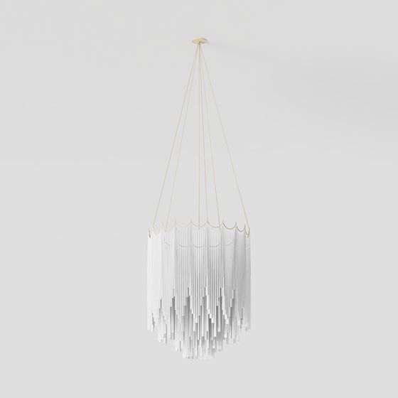 Elegant Low-Poly Chandelier 3D model