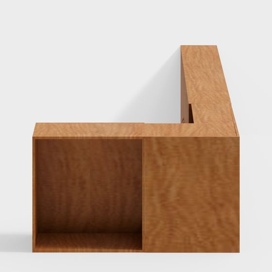 Stylish L-Shaped Bookshelf 3D model