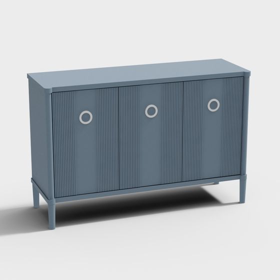 Elegant Low-Poly Storage Cabinet 3D model