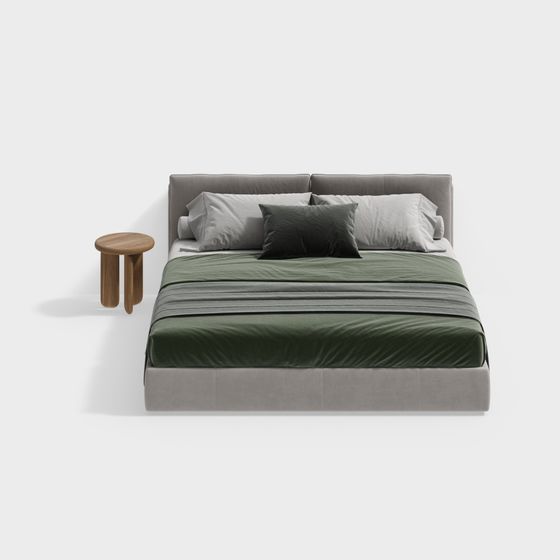 Modern Minimalist Bed 3D model