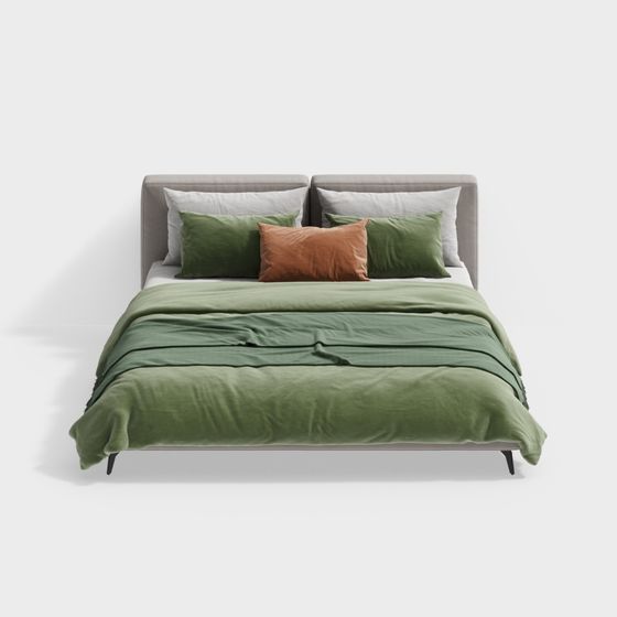 Stylish Low Poly Bed 3D model for Modern Spaces