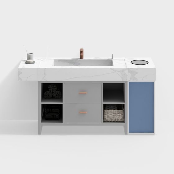 Modern Minimalist Bathroom Cabinet 3D model