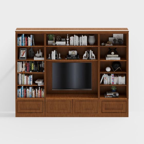 Elegant Low-Polygon TV Unit 3D model for Contemporary Living Spaces