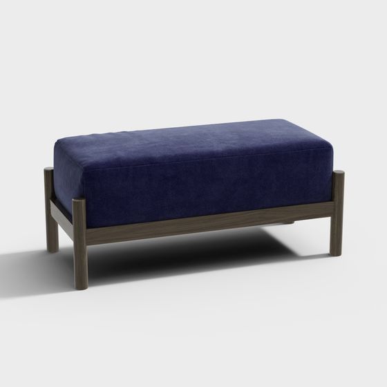 Cozy Ottoman 3D model for Modern Interiors