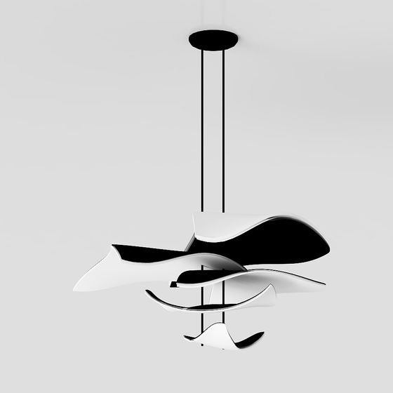 Elegant Low-Poly Chandelier 3D model