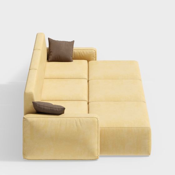 Modern Low-Poly Sofa 3D model for Cozy Spaces