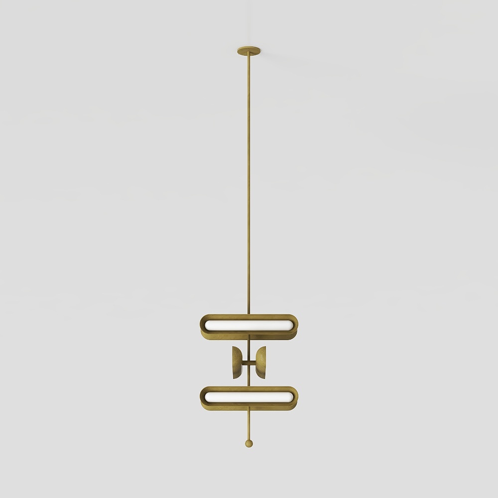 Elegant Low-Polygon Pendant Light 3D model