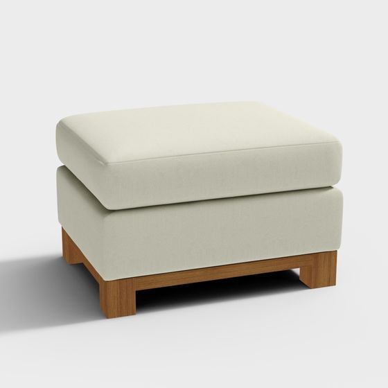 Stylish Square Stool 3D Model for Modern Interiors