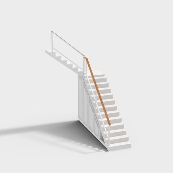 Modern Minimalist Low-Poly Staircase 3D model