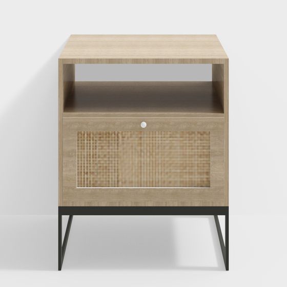 Stylish Low-Polygon Bedside Table 3D model