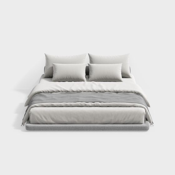 Modern Minimalist 3D Bed Model Design