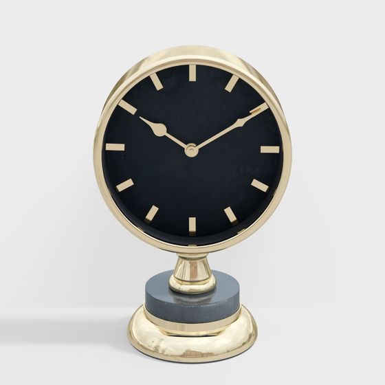 Sophisticated Vintage Table Clock 3D model