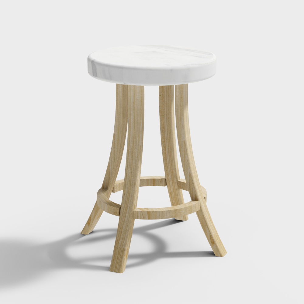 Round Wooden Stool