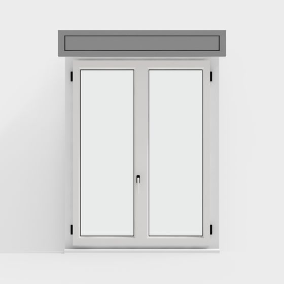 Sleek Double Door 3D model with Low-Poly Design