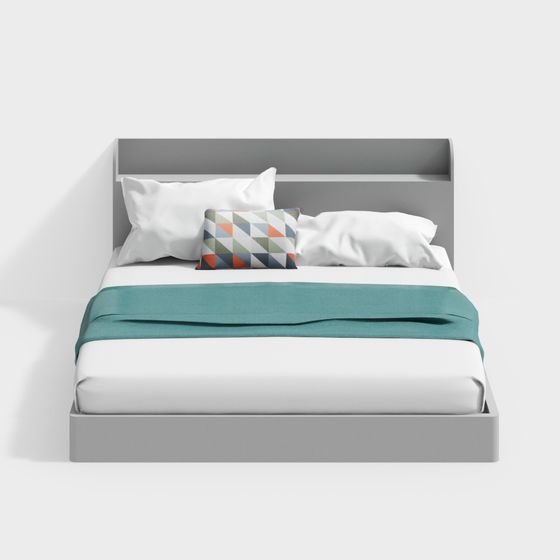 Modern Minimalist 3D Bed Model