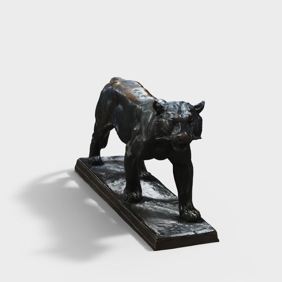 Stylish Low-Poly Black Panther 3D model for Creatives