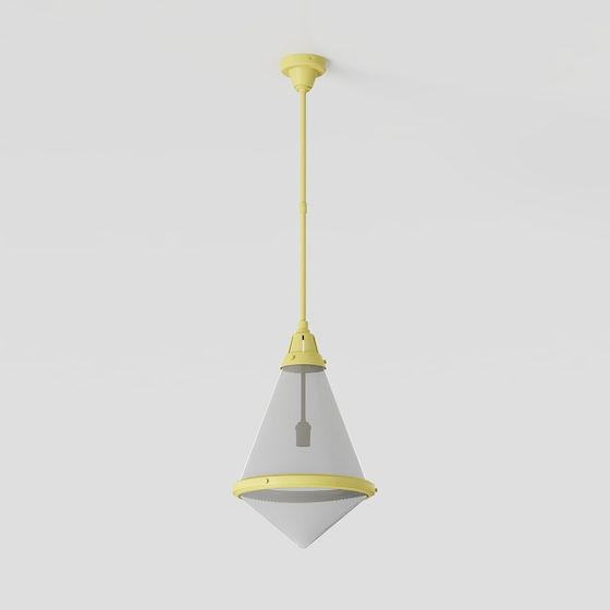 Cone-Shaped Glass Pendant Light 3D model