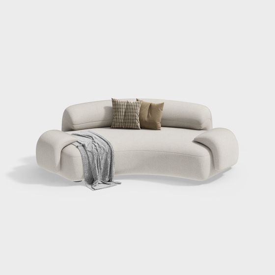 Modern Curved Sofa 3D Model Design