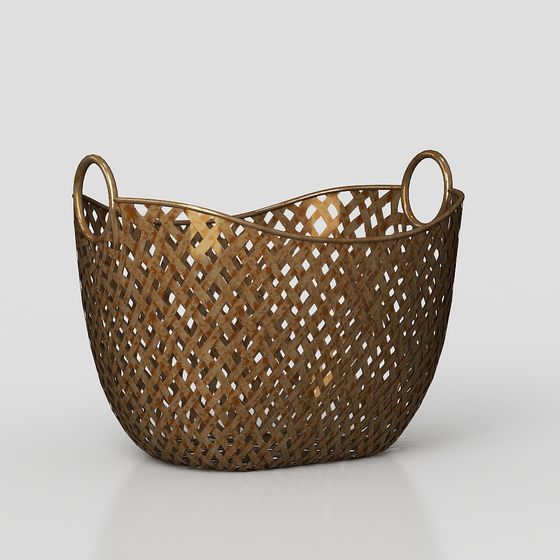 Vintage Low-Poly Iron Basket 3D model