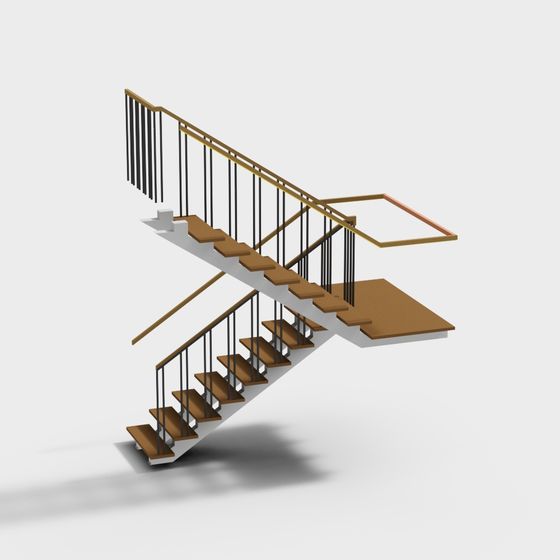 Elegant Double Helix Staircase 3D model