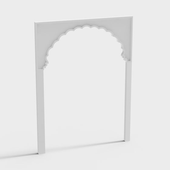 Elegant Arabesque Arch 3D Model for Creative Use