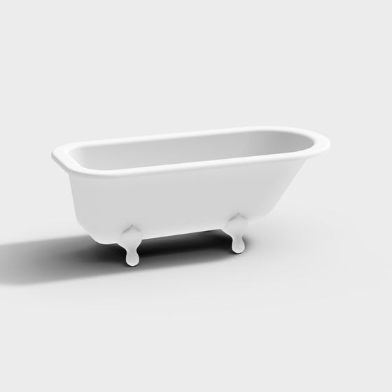 Stylish Retro Bathtub 3D model for Classic Interiors