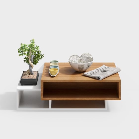 Stylish Floating Coffee Table 3D model for Contemporary Spaces