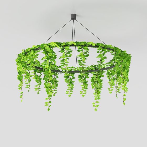 Natural Halo 3D model - Low Poly Plant Pendant Light