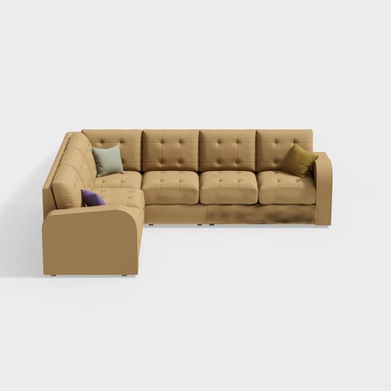 Urban Comfort Low-Poly Sofa 3D model
