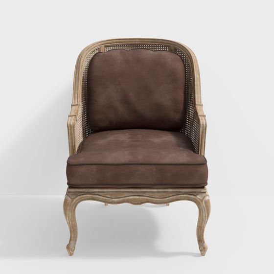 French Single Sofa 3D model Blending Classic and Modern