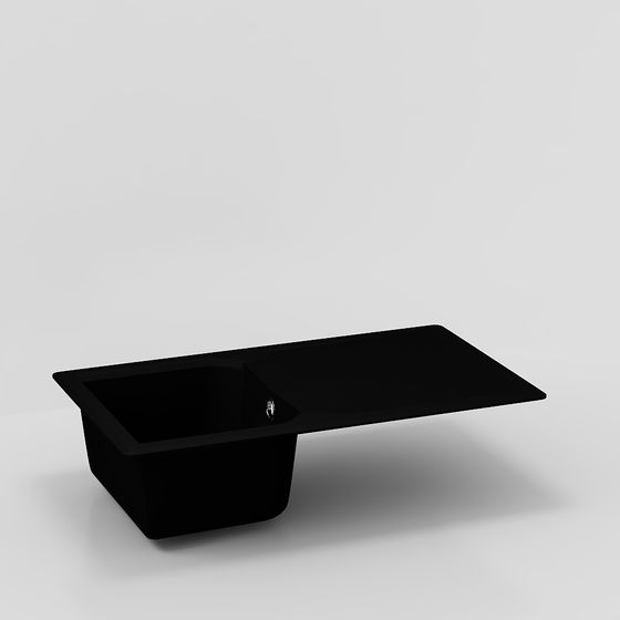 Sleek Black Dual Sink 3D model for Modern Spaces