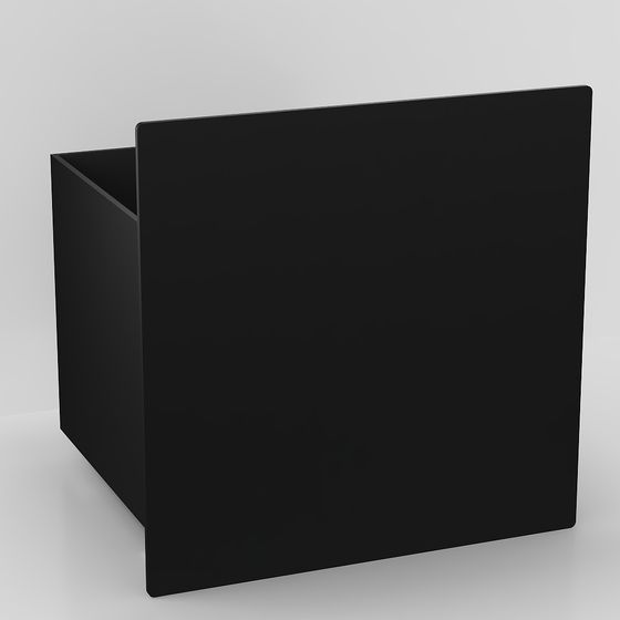 Black Cube Low-Poly 3D Model