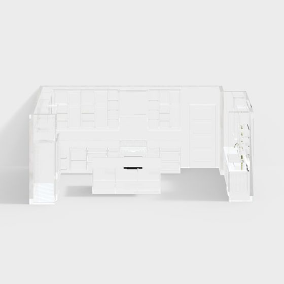 Transparent Living Room 3D model