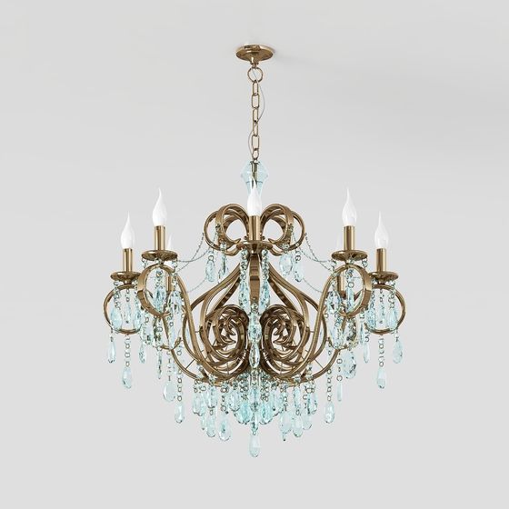 Elegant Crystal Chandelier 3D model