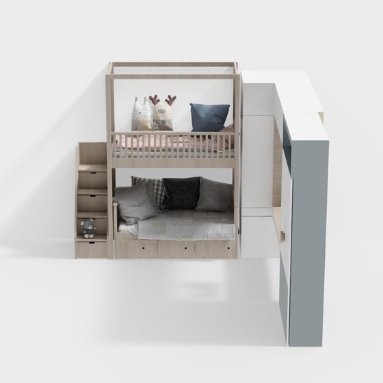 Cozy Bunk Bed 3D Model