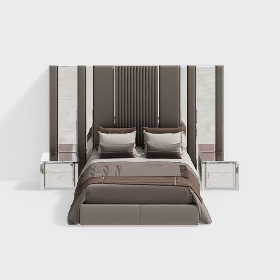 Urban Minimalist Bedroom 3D model for Modern Spaces