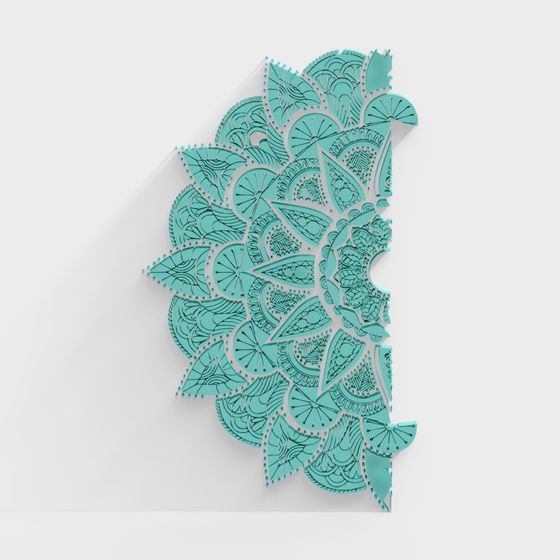 Vivid Mandala Wall Art 3D Model for Creative Spaces