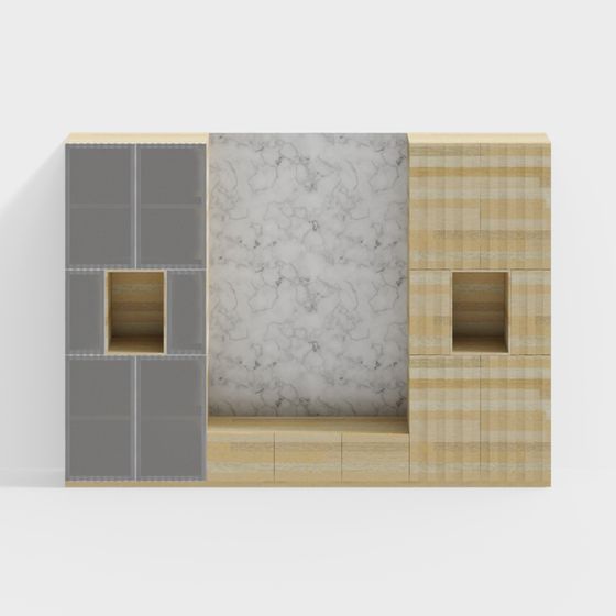 Low Poly Modern TV Cabinet 3D model