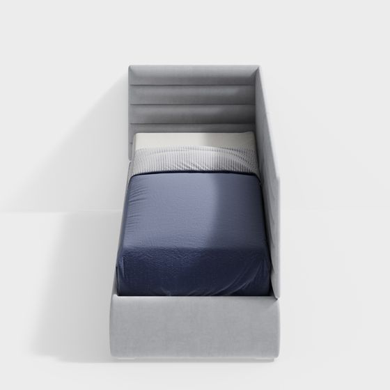 Stylish Low-Polygon Bed 3D model for Modern Spaces