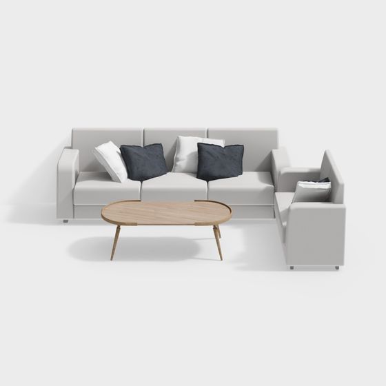 Modern Minimalist Sofa Set 3D model